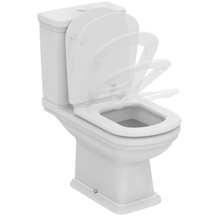 Ideal Standard Calla Унитаз напольный 69.5х36.5см., для монтажа с бачком, глубокий смыв, горизонтальный выпуск, с сиденьем, цвет: белый
