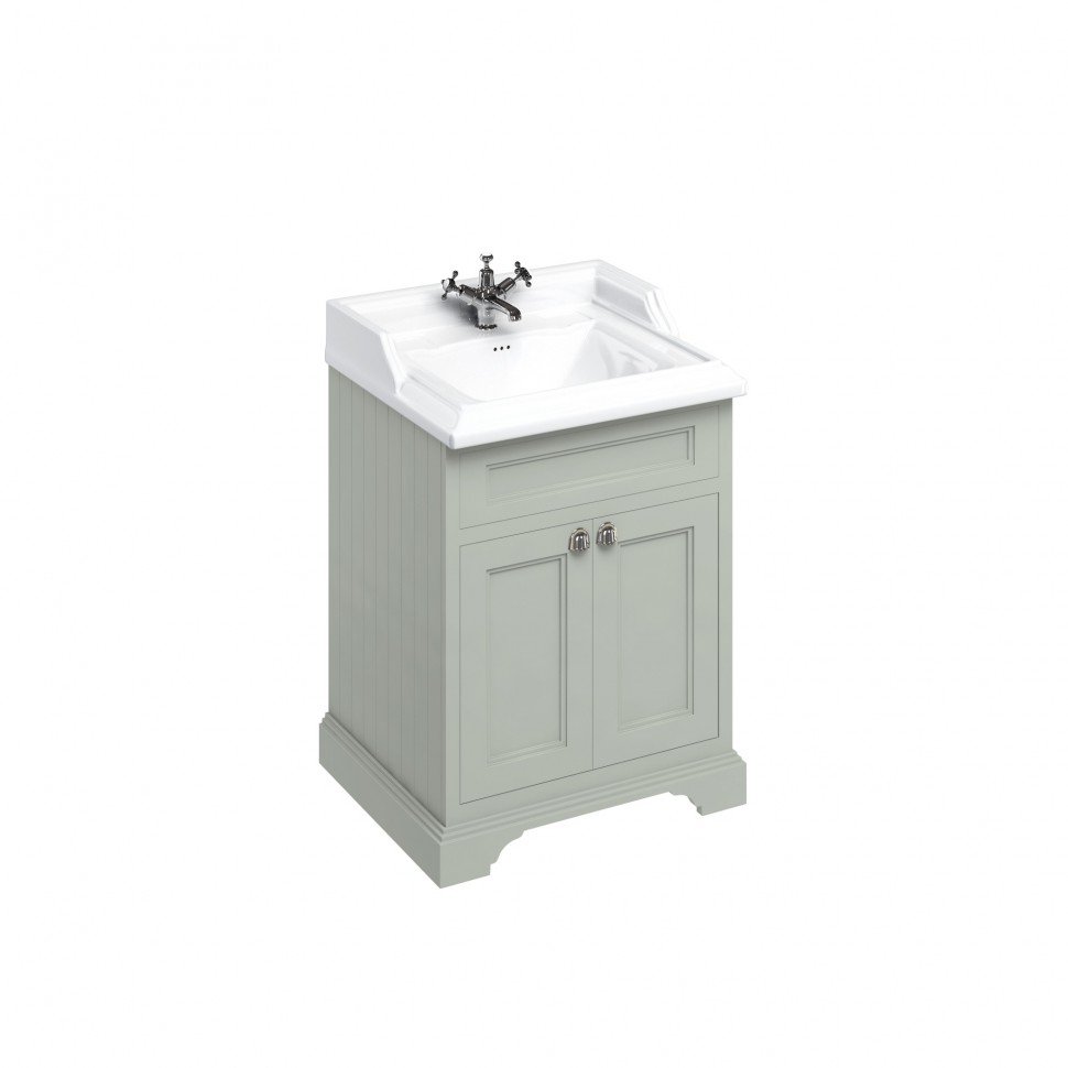 Burlington Classic Тумба с раковиной, 65x58см, напольная, с двумя дверцами, цвет: тёмно - оливковый