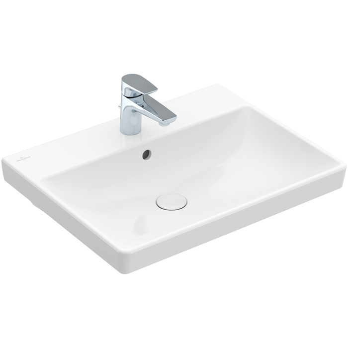 Villeroy&Boch Avento Раковина 60x47 см, 1 отв., с переливом, с антигрязевым покрытием CeramicPlus, цвет: белый