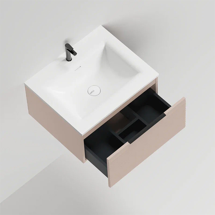 Salini Touch Тумба 60х50х32см., подвесная, с раковиной, 1 ящик, гор. фрез., цвет: Taupe