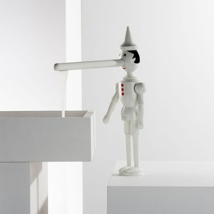 Emmevi Pinocchio Смеситель для кухни, на 1 отверстие, излив 20.6см, без донного клапана, цвет: белый