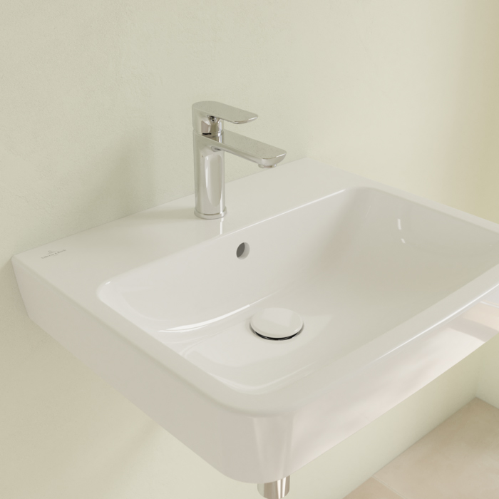 Villeroy&Boch O.novo раковина 55x46x17.5см., 1 отв., подвесная, с переливом, цвет: альпийский белый