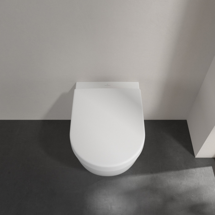 Villeroy&Boch Subway 2.0, Унитаз с открытым смывным краем, пристенная установка, DirectFlush, горизонтальный выпуск, не подходит для установки со смывными кранами, 37x56см, цвет: белый