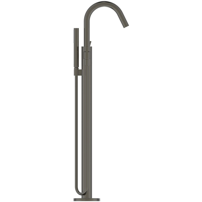 Ideal Standard Joy Смеситель для ванны, напольный, с ручным душем Stick, шланг для душа Idealflex 125см., для монтажа с A6133NU, цвет: PVD Magnetic Grey