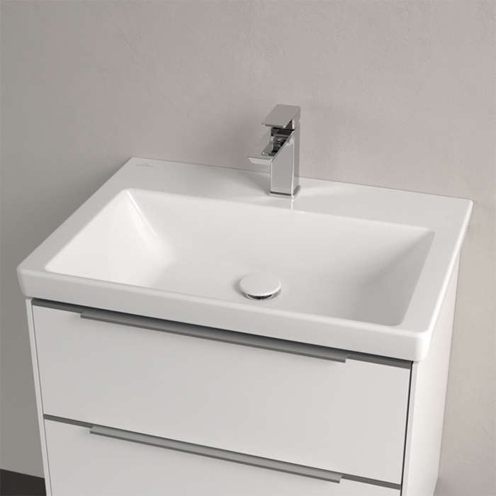 Villeroy&Boch Subway 3.0 Раковина 65х47х16.5см., 1 отв., подвесная, с антигрязевым покрытием CeramicPlus, без перелива, цвет: альпийский белый