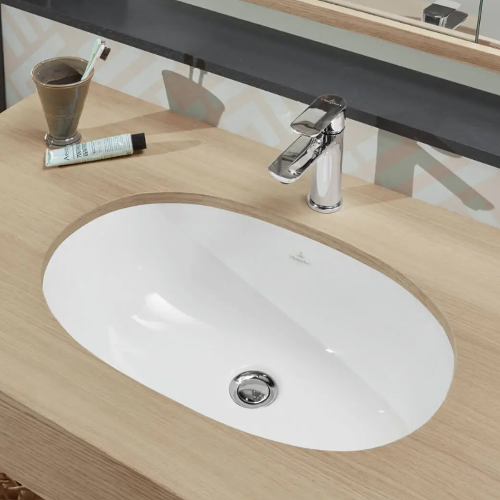 Villeroy&Boch O.novo Раковина 65х40х20.8см., без отв., под столешницу, с переливом, с антигрязевым покрытием CeramicPlus, цвет: альпийский белый