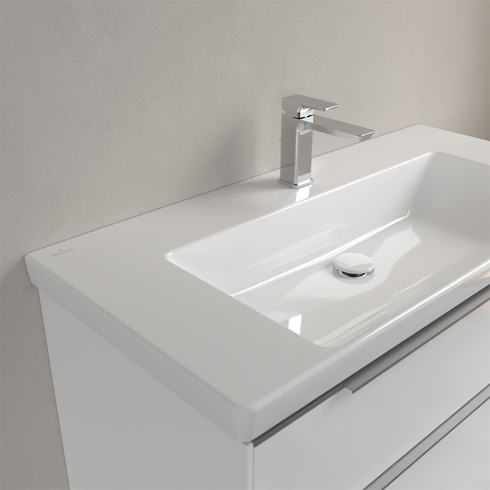 Villeroy&Boch Subway 3.0 Раковина 100х47х16.5см., 1 отв., подвесная, с антигрязевым покрытием CeramicPlus, без перелива, цвет: альпийский белый