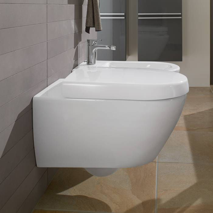 Villeroy&Boch Subway 2.0, Биде подвесное, 1 отверстие под смеситель, с переливом, 37x56.5см, с антигрязевым покрытием CeramicPlus, цвет: белый