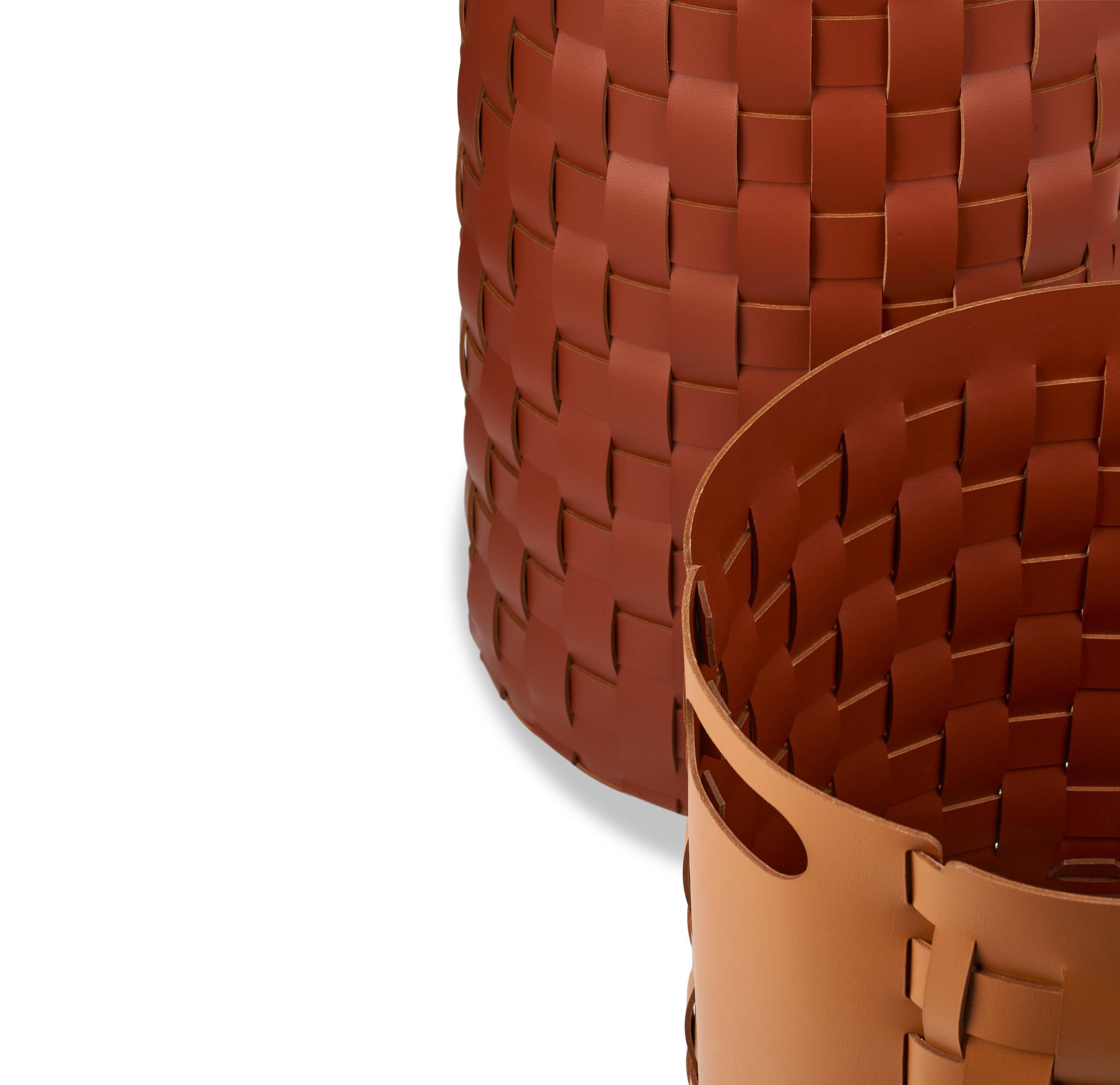 ADJ Круглая корзина Bottega, D40xH40 см., цвет: коньяк/бордо