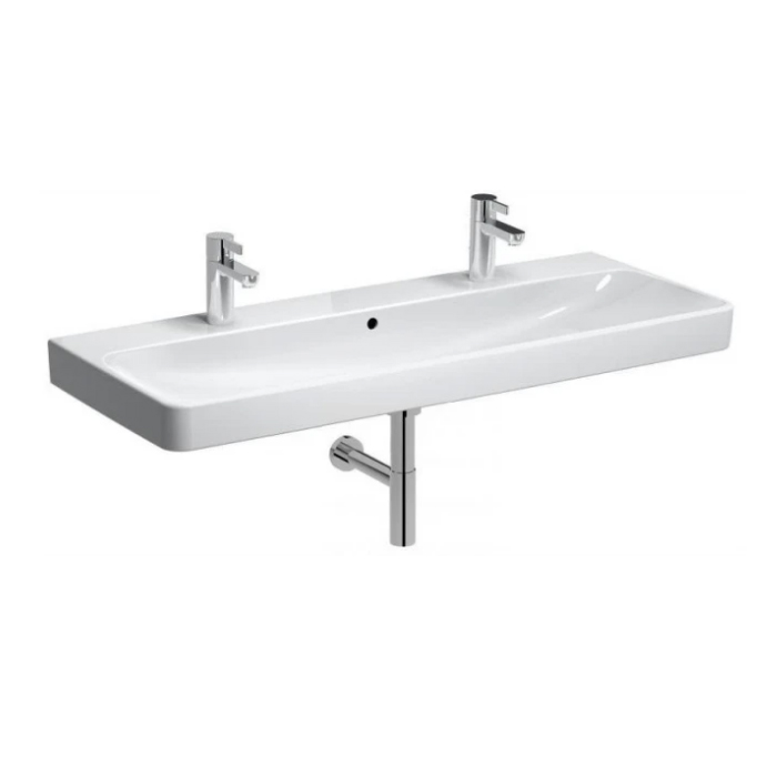 Geberit Smyle Square Раковина 120х48см., подвесная, 2 отв., двойная, цвет: белый