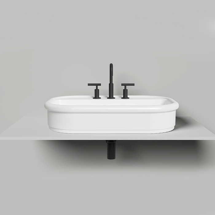 Salini Opera Раковина 75x50x16см., накладная, 3 отв., S-Sense, цвет: белый глянцевый
