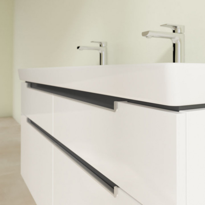 Villeroy&Boch Subway 2.0, Тумба подвесная под двойную раковину, 128.7х59х49см, цвет: белый
