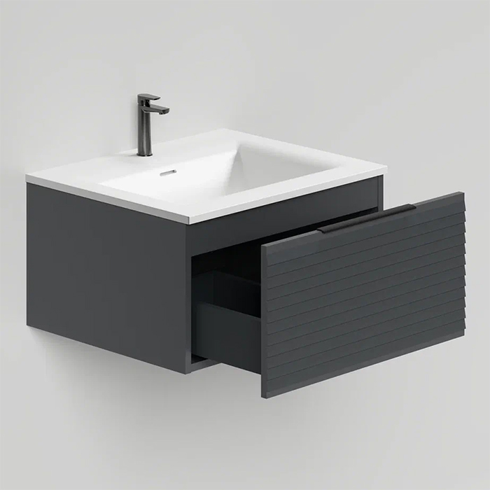 Salini Touch Тумба 60x50x32см., подвесная, с раковиной, 1 ящик, гор. фрез., цвет: Anthracite
