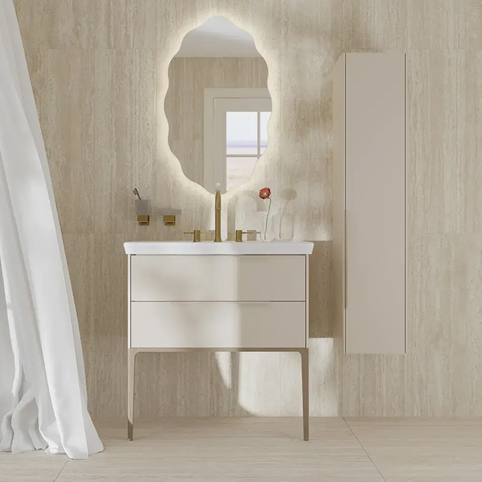 Kerama Marazzi Elegance Пенал 135см., подвесной, цвет: жемчужный лён