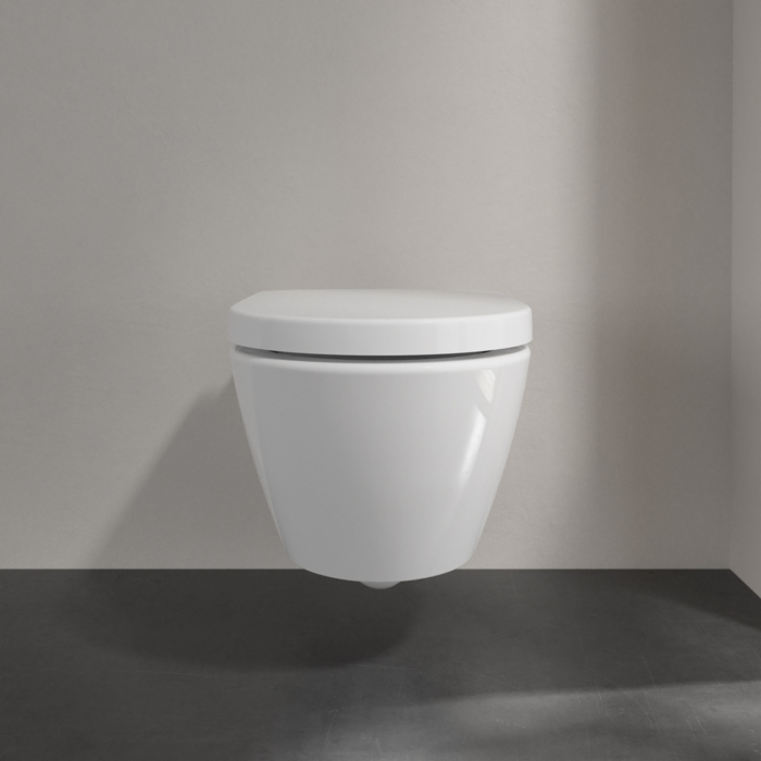 Villeroy&Boch Subway 2.0, Унитаз подвесной, с открытым смывным краем Compact, DirectFlush, горизонтальный выпуск, не подходит для установки со смывными кранами, 37x56см, цвет: белый