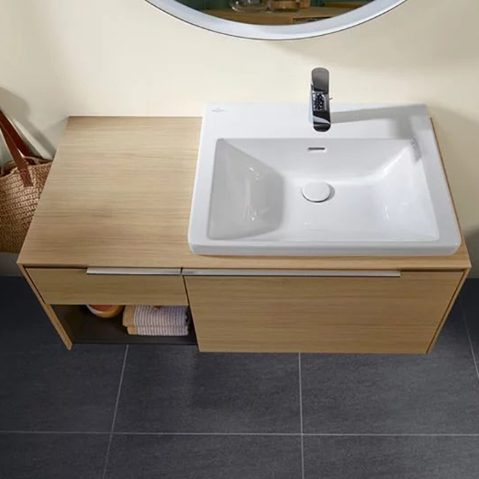 Villeroy&Boch Subway 3.0 Раковина 60х47х16.5см., 1 отв., подвесная, с антигрязевым покрытием CeramicPlus, с переливом, цвет: альпийский белый