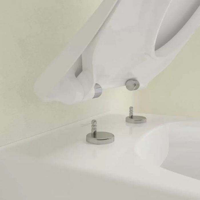 Villeroy&Boch Avento Сиденье с крышкой для унитаза, с микролифтом, нерж. сталь, цвет: альпийский белый