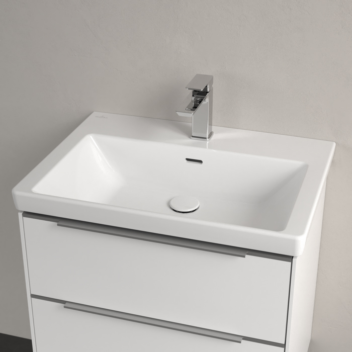 Villeroy&Boch Subway 3.0 Раковина 65х47х16.5см., 1 отв., подвесная, с переливом, цвет: альпийский белый
