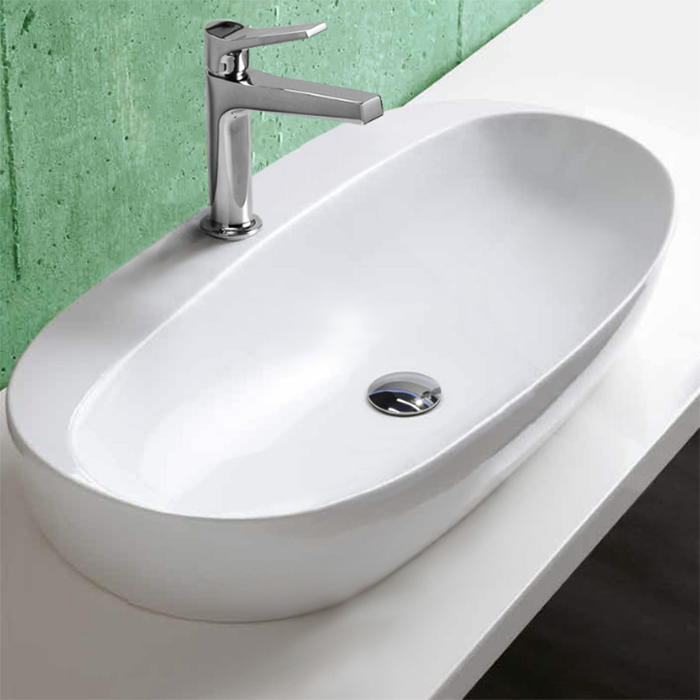 AZZURRA ELEGANCE Раковина 70х42 см, 1 отв., накладная, цвет: белый