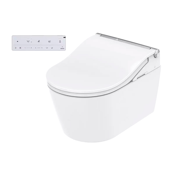 TOTO Washlet RW Сиденье 57.9x39.1x10.8см, с дистанционным управлением и автосмывом, для унитаза CW542/CW563, цвет: белый/серебро