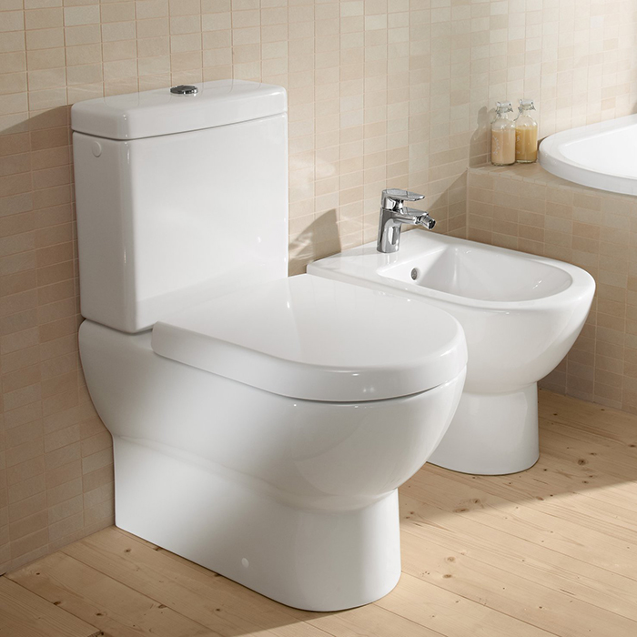 Villeroy&Boch Sentique, Унитаз напольный, 37x67см, с антигрязевым покрытием CeramicPlus, цвет: белый