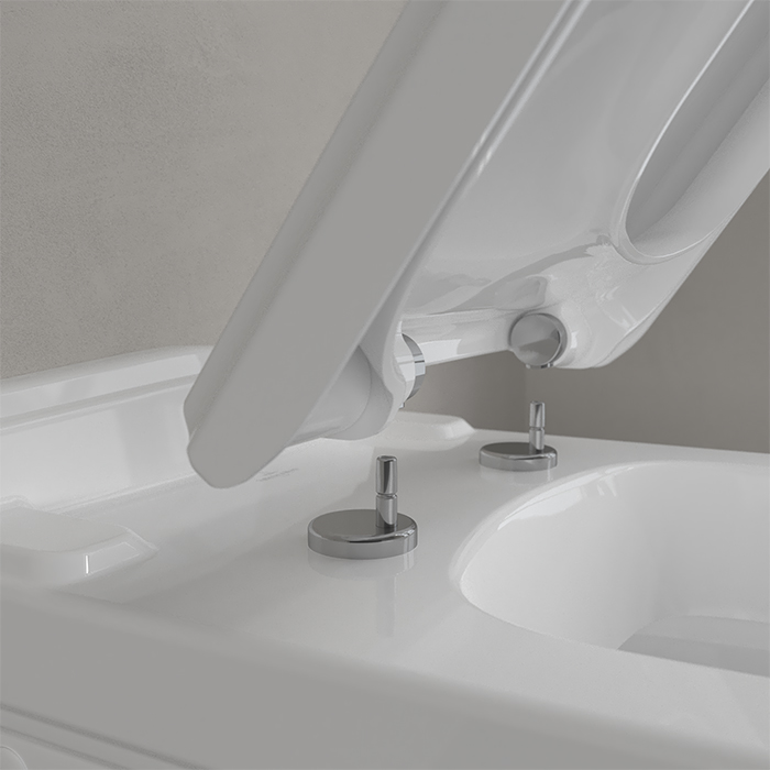 Villeroy Boch Hommage, Унитаз навесной, горизонтальный выпуск, размер 37x60см, с антигрязевым покрытием CeramicPlus, цвет: белый