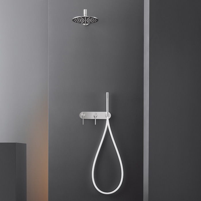 CEA Design FREE IDEAS Верхний душ 20см, настенный, с прозрачными силиконовыми соплами, цвет: нержавеющая сталь