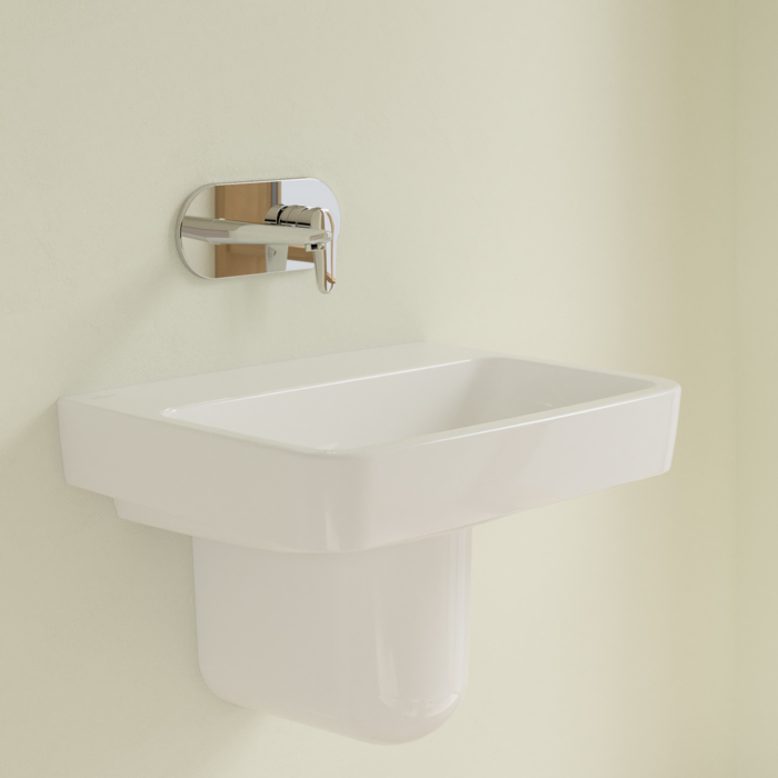 Villeroy&Boch O.novo раковина 60x46x17.5см., без отв., подвесная, без перелива, цвет: альпийский белый