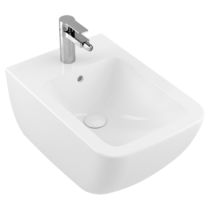 Villeroy&Boch Venticello Биде подвесное 37.5х56х28.5см., 1 отв., с донным клапаном, цвет альпийский белый