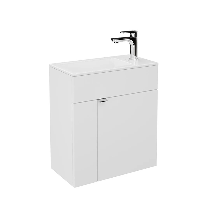 Kerama Marazzi Lato Тумба 49.5х27х55см., подвесная, с дверцей, цвет: белый глянцевый