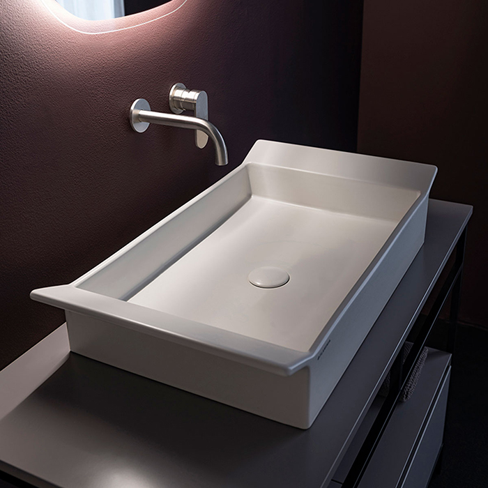 Flaminia Box Раковина 72.5x40см, настольная, без отверстий, без перелива, цвет: Latte