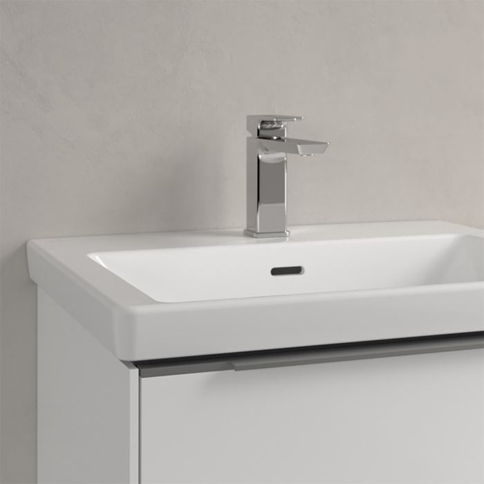 Villeroy&Boch Subway 3.0 Раковина 60х47х16.5см., 1 отв., подвесная, с антигрязевым покрытием CeramicPlus, с переливом, цвет: альпийский белый