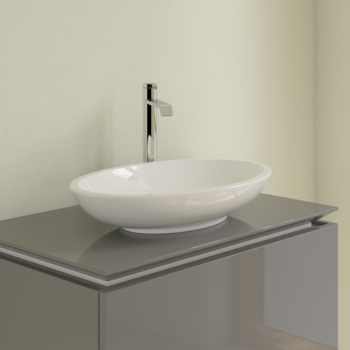 Villeroy&Boch Loop & Friends Раковина 58.5х38 см, без отв., накладная, с антигрязевым покрытием CeramicPlus, цвет: белый