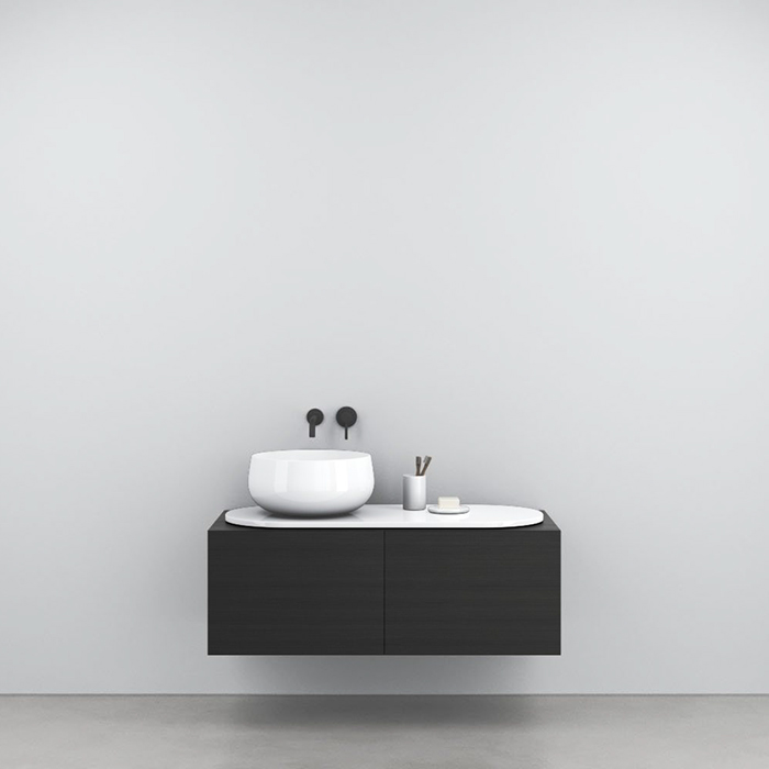 Cielo Delfo Тумба подвесная, с раковиной и столешницей, 113х52хh52см, цвет: Rovere Nero