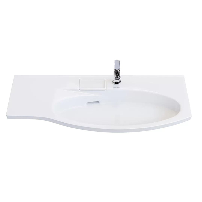 Kerama Marazzi Riva Раковина 100.7х48х15см., накладная, мебельная, с крепежом, правая, 1 отв., с переливом, цвет: белый глянцевый
