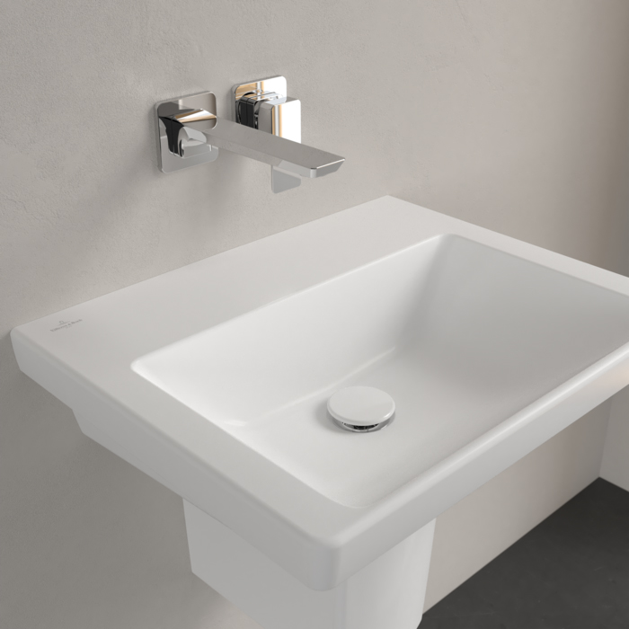 Villeroy&Boch Subway 3.0 Раковина 55х44х16.5см., без отв., подвесная, CeramicPlus, без перелива, цвет: белый камень