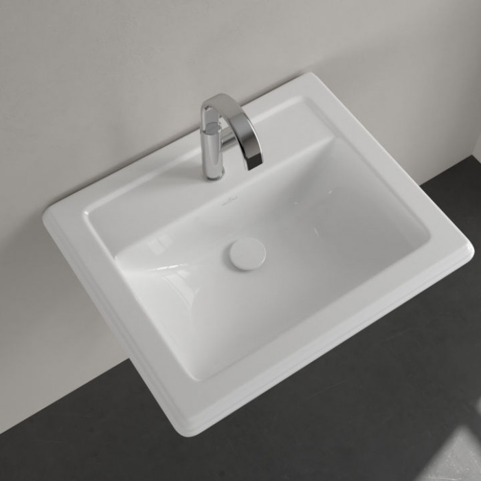 Villeroy&Boch Hommage Раковина 63х52.5 см, 1 отв., с переливом, с антигрязевым покрытием CeramicPlus, цвет: белый