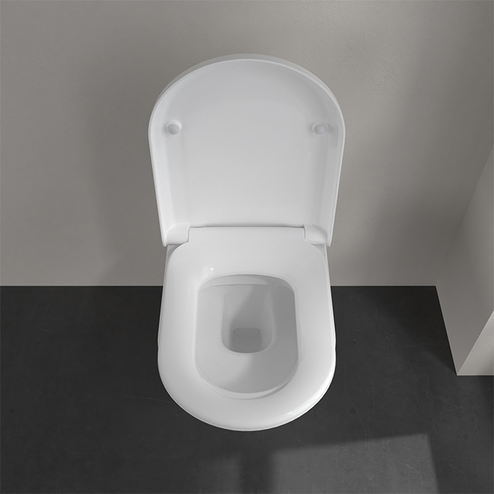 Villeroy Boch Hommage, Унитаз навесной, горизонтальный выпуск, размер 37x60см, с антигрязевым покрытием CeramicPlus, цвет: белый