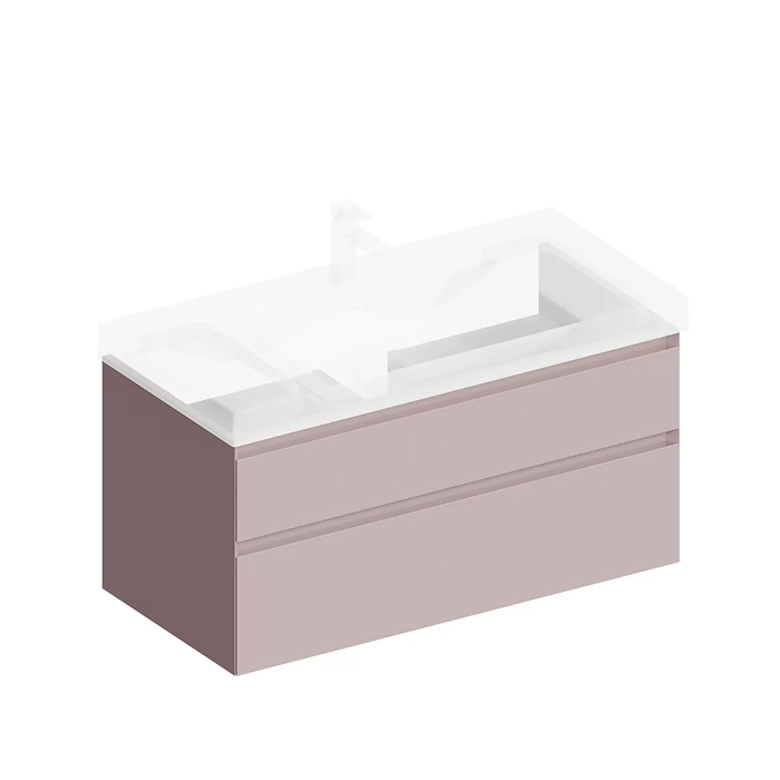 Kerama Marazzi Cubo Тумба 97.8х47х47.5см., подвесная, с ящиками, цвет: мальва матовый