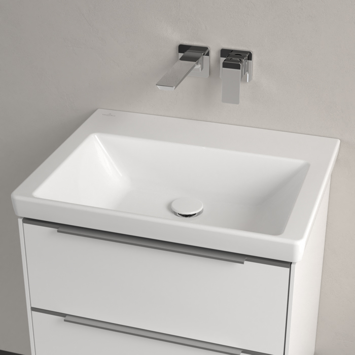 Villeroy&Boch Subway 3.0 Раковина 60х47х16.5см., без отв., подвесная, без перелива, цвет: альпийский белый