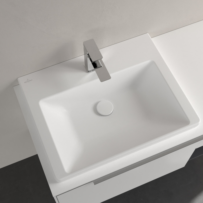 Villeroy&Boch Subway 3.0 Раковина 60х47х16.5см., 1 отв., подвесная, CeramicPlus, без перелива, цвет: белый камень