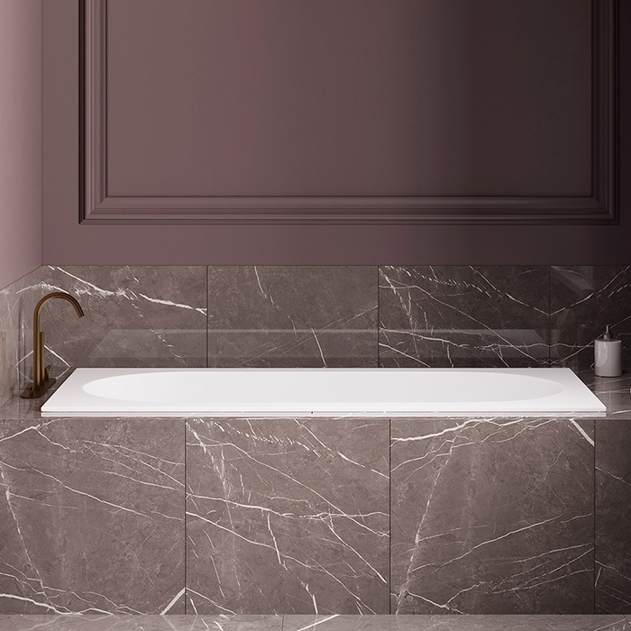 Salini Lofo Ванна 168.8x74.2x59см, встраиваемая, Solid Surface, без слив-перелива, с ножками, цвет: белый матовый