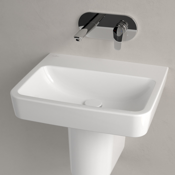Villeroy&Boch O.novo раковина 55x46x17.5см., без отв., подвесная, без перелива, цвет: альпийский белый