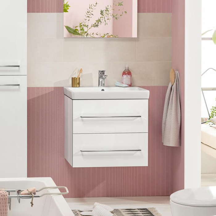 Villeroy Boch Avento Тумба под раковину 58х45.2см., подвесная, цвет: белое стекло