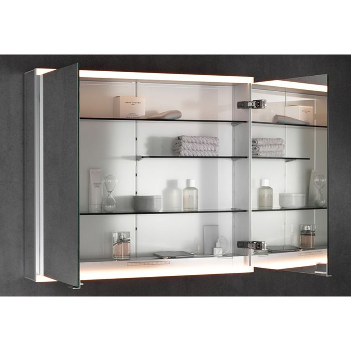 Keuco Royal Modular 2.0 Зеркальный шкаф 80x70x12см., подвесной, LED подсветка, цвет: алюминий серебристый анодированный