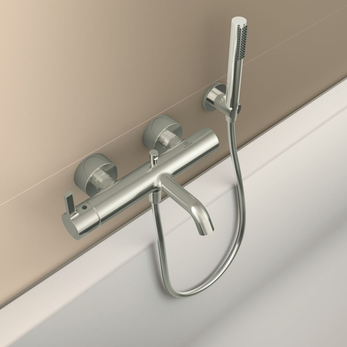 Ideal Standard Joy Смеситель для ванны, настенный, цвет: PVD Silver Storm (Серебряный Шторм)