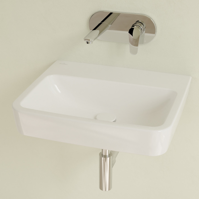 Villeroy&Boch O.novo раковина 55x46x17.5см., без отв., подвесная, без перелива, цвет: альпийский белый