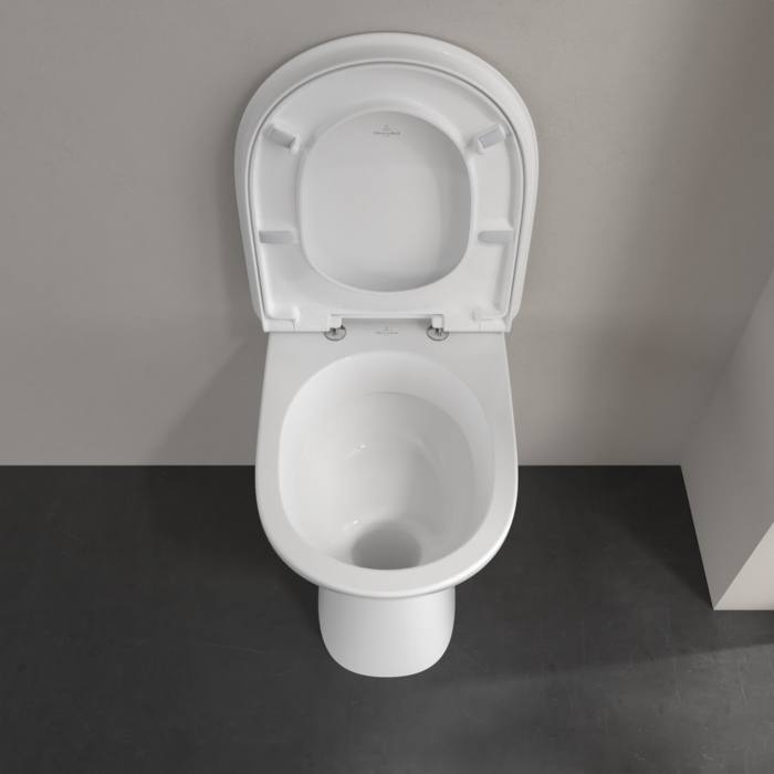Villeroy&Boch Vicare Унитаз 36х49х46см., напольный, горизонтальный смыв (с полкой), DirectFlush, с антигрязевым покрытием CeramicPlus, цвет: альпийский белый