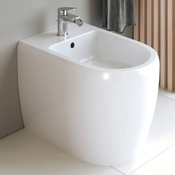 Duravit Qatego Биде напольное 39x60x40 см, 1 отв., Weiß Hochglanz, цвет: белый
