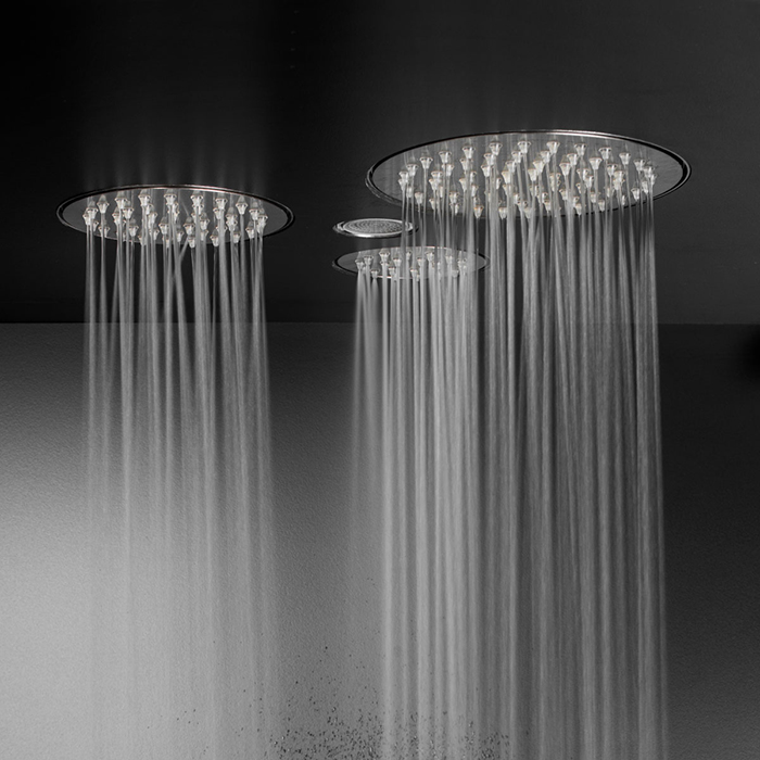 CEA Design FREE IDEAS Комплект верхних душей 25х25см, встраиваемый, 3 режима Rain jet, 1 режим Pure free flow jet, цвет: нержавеющая сталь